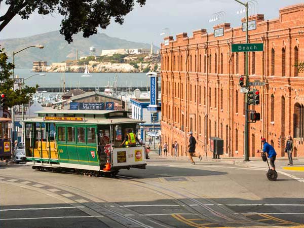 Argonaut Hotel Exterior with trolley