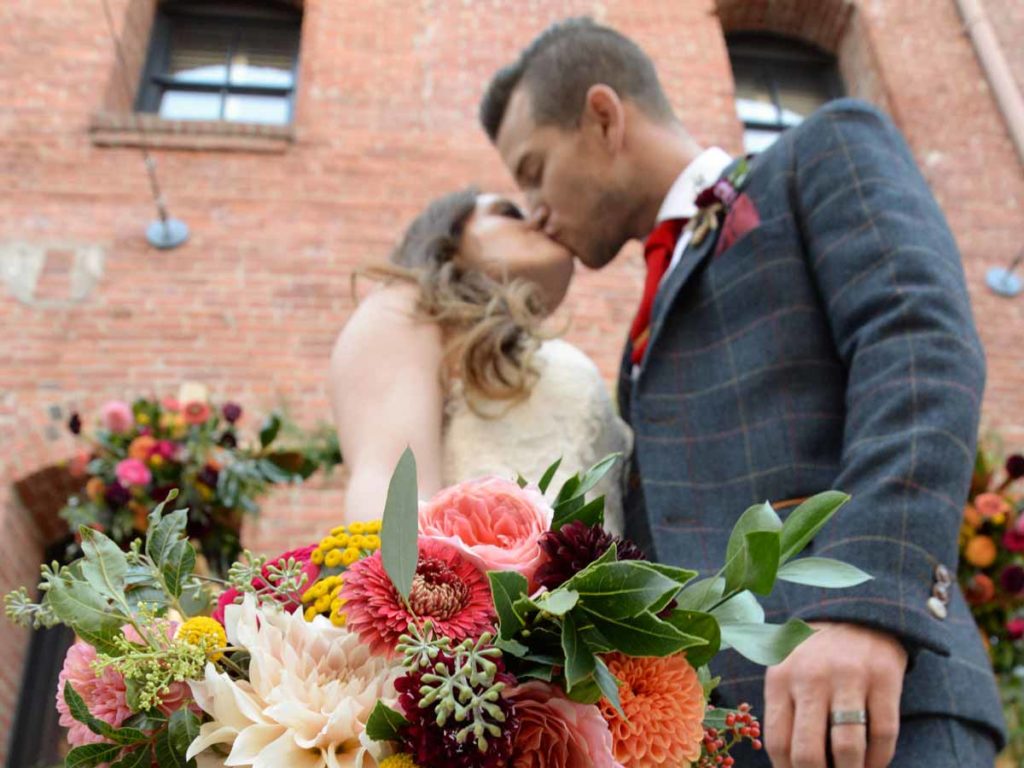 Wedding Couple Kissing at Argonaut Hotel