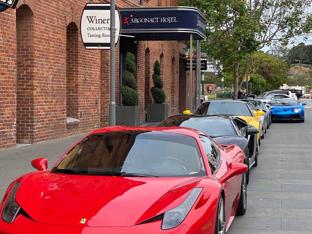 Sports Cars In Front Of The Argonaut.