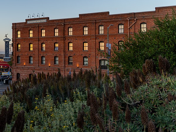 Front exterior view of the Argonaut Hotel, a historic landmark in San Francisco's Fisherman's Wharf district